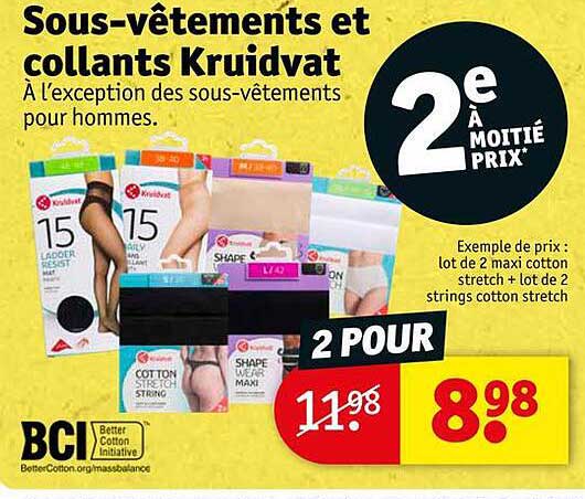 sous-vêtements et collants kruidvat