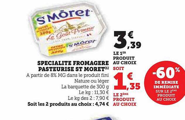 spécialité fromagère pasteurisé st môret