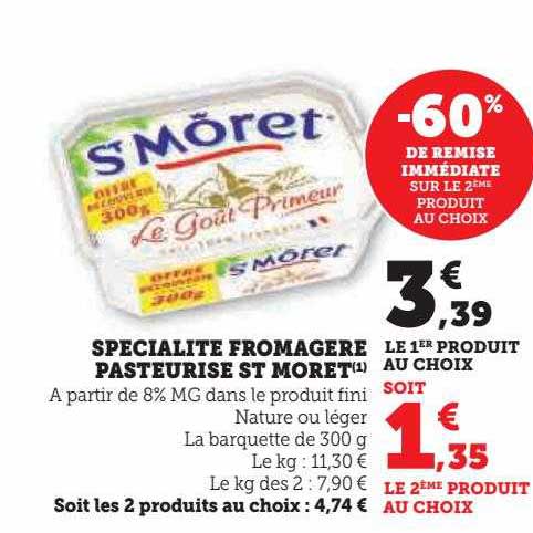 spécialité fromagère pasteurisé st môret
