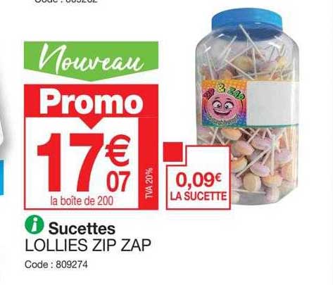 sucettes lollies zip zap