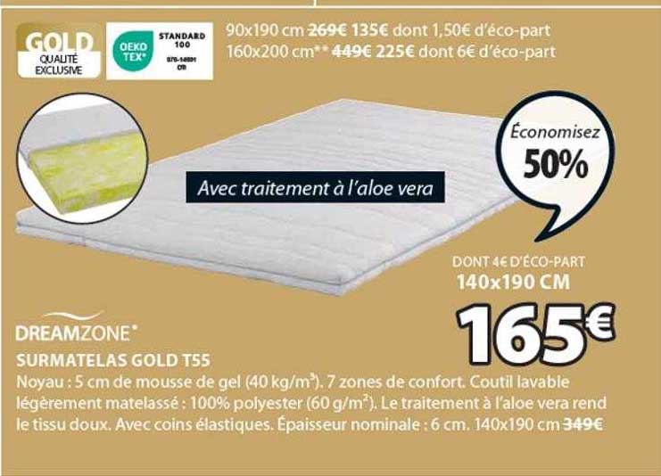 Surmatelas Gold T55 Dreamzone