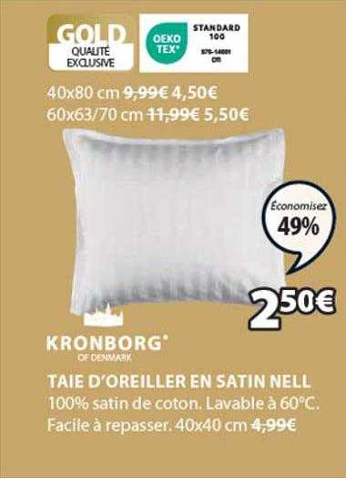 taie d'oreiller en satin nell kronborg