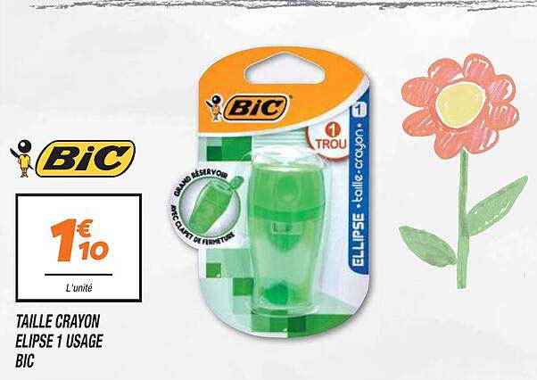 taille crayon elipse 1 usage bic