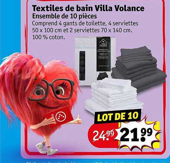 textiles de bain villa volance