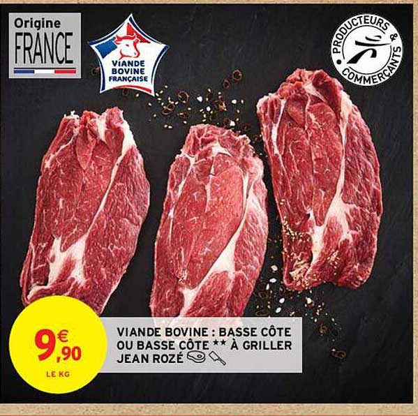 Viande Bovine : Basse Côte Ou Basse Côte**à Griller Jean Rozé