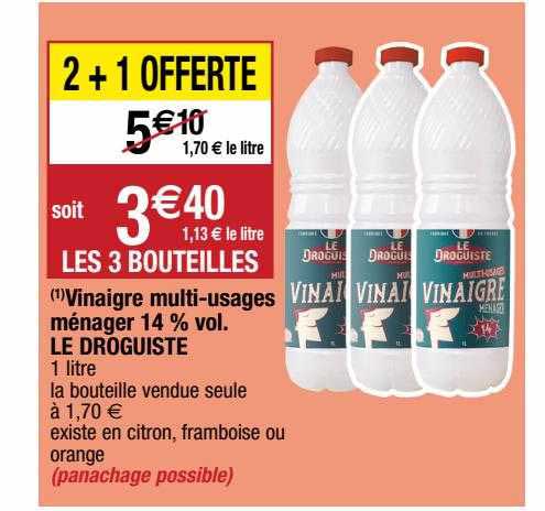 vinaigre multi-usages ménager 14% vol. le droguiste