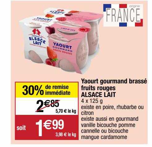 Yaourt Gourmand Brassé Fruits Rouges Alsace Lait