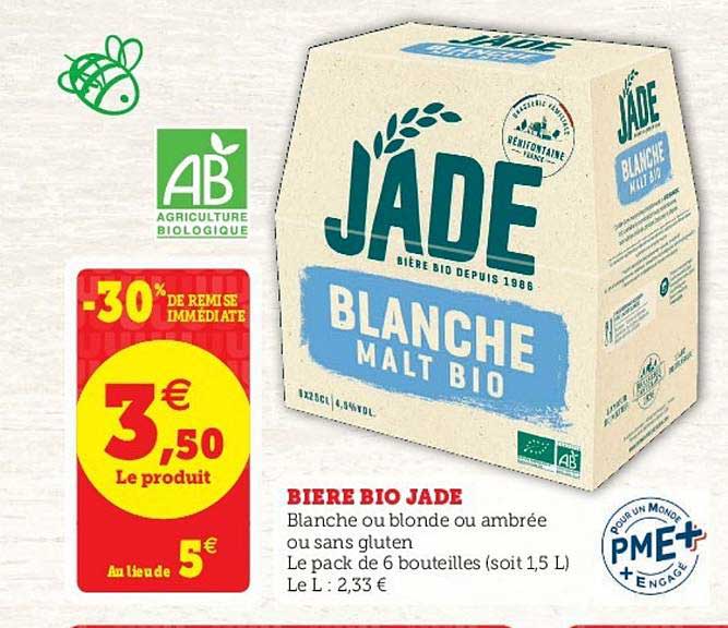 Bière Bio Jade -30% De Remise Immédiate