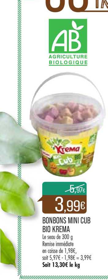 bonbons mini cub bio krema