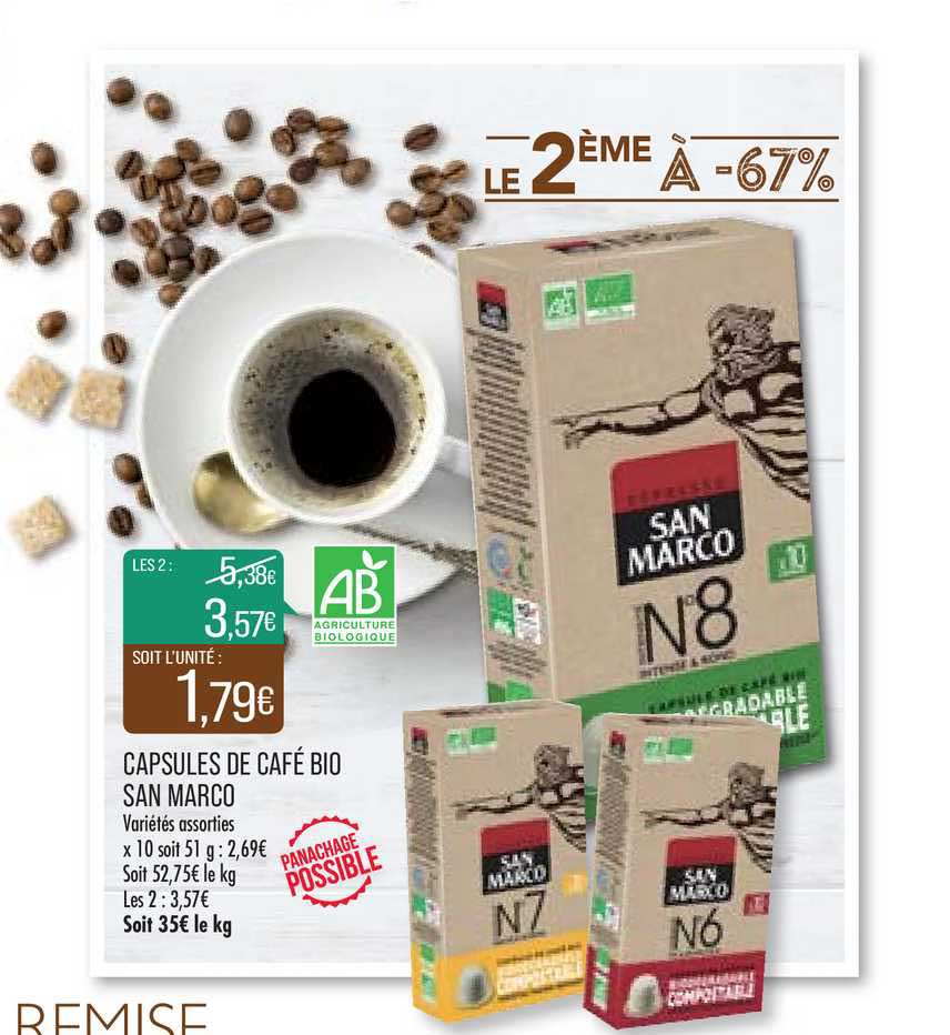 capsules de café bio san marco