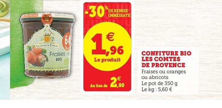 confiture bio les comtes de provence -30% de remise immédiate