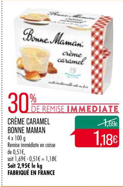 crème caramel bonne maman 30% de remise immédiate