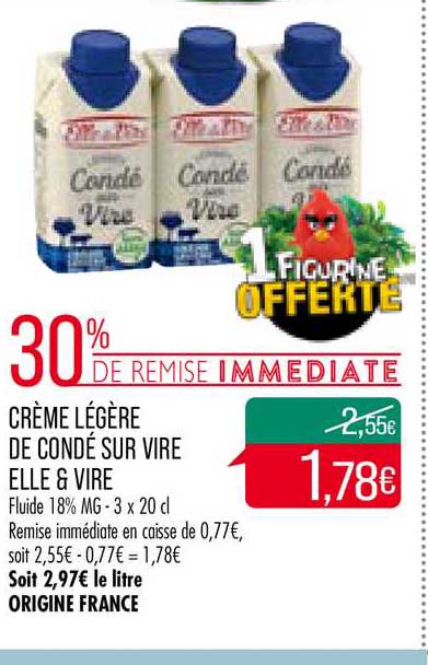 crème légère de condé sur vire elle&vire 30% de remise immédiate