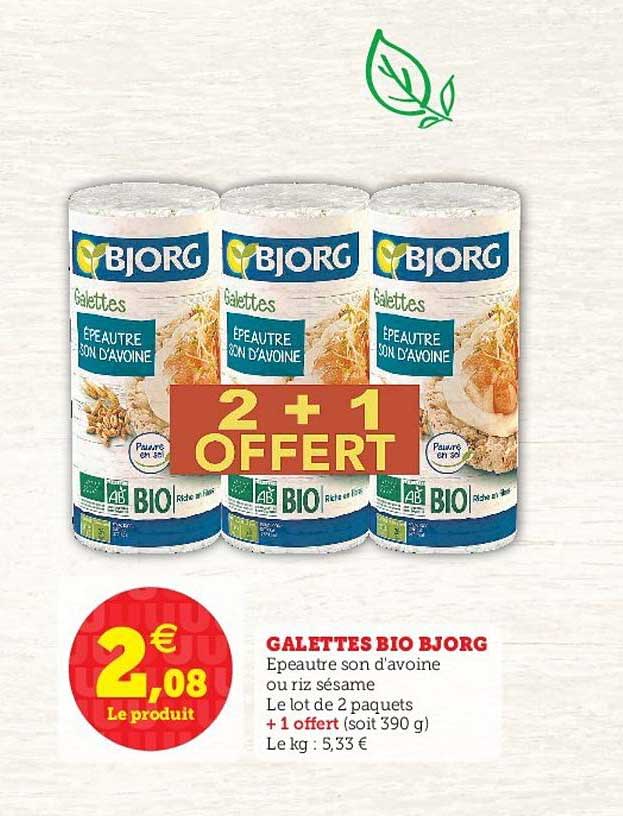 Galettes Bio Bjorg 2+1 Offert