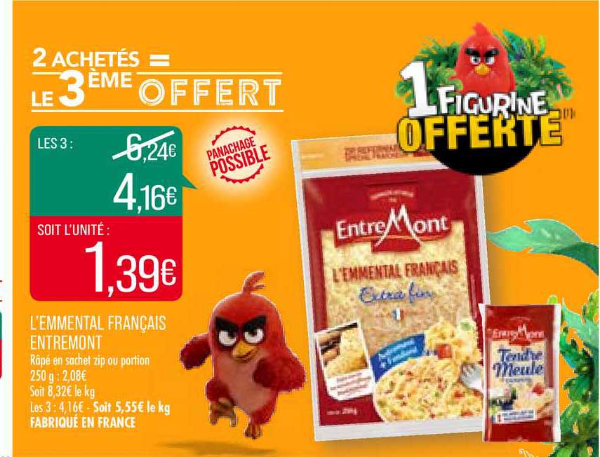 L'emmental Français Entremont 2 Achetés = Le 3ème Offert