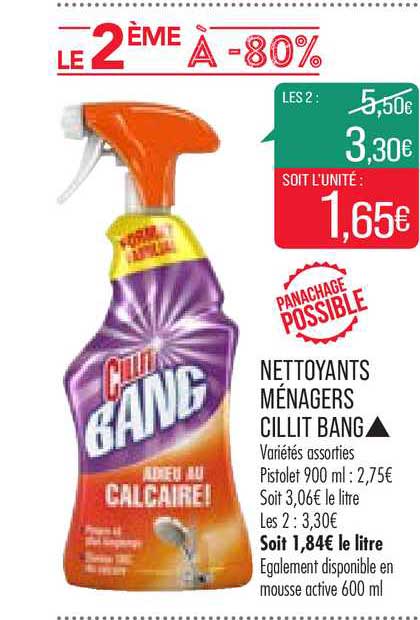 nettoyants ménagers cillit bang le 2ème à -80%