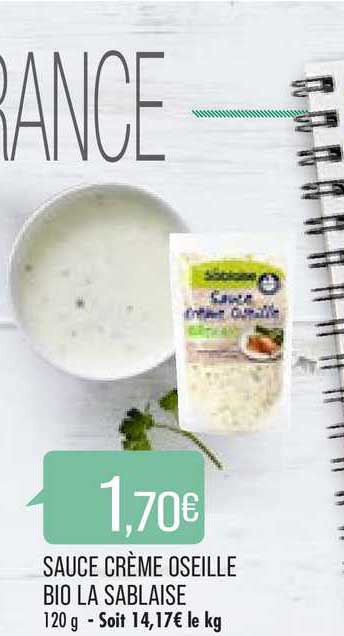 sauce crème oseille bio la sablaise