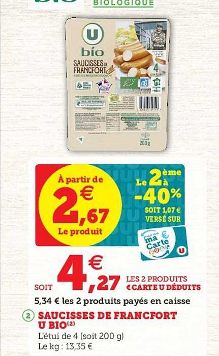 saucisses de francfort u bio