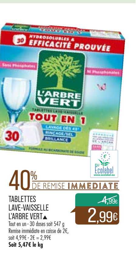 tablettes lave vaisselle l'arbre vert 40% de remise immédiate