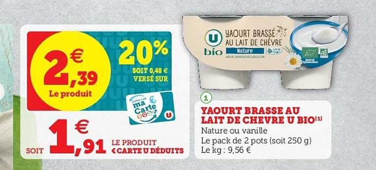 Yaourt Brassé Au Lait De Chèvre U Bio
