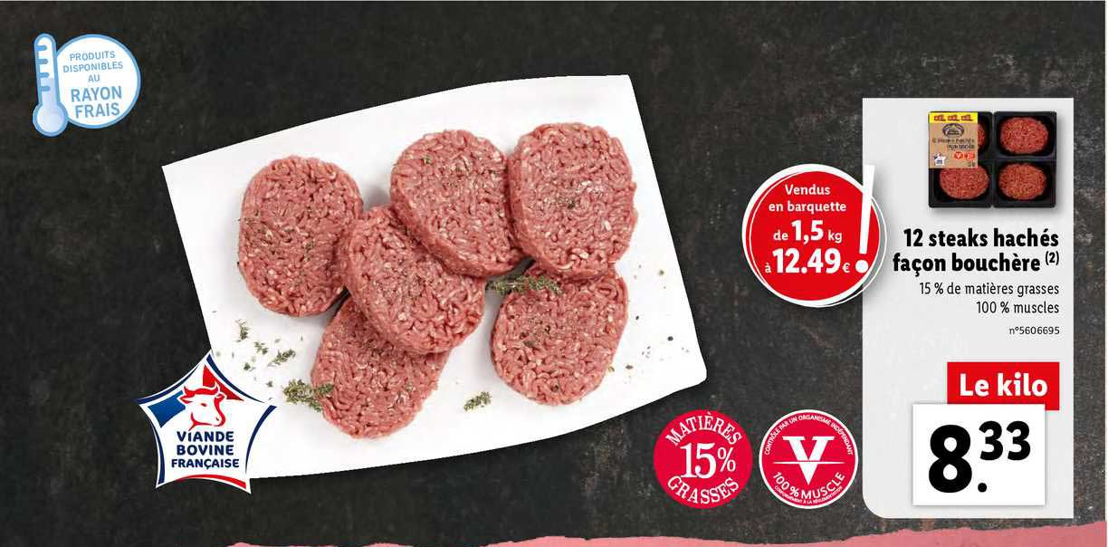 12 steaks hachés façon bouchère