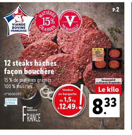 12 steaks hachés façon bouchère