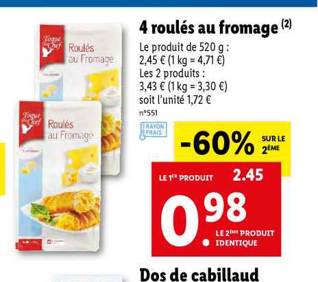 4 Roulés Au Fromage Toque Du Chef