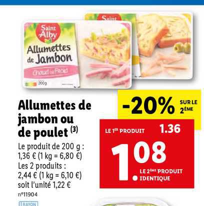 allumettes de jambon ou de poulet saint alby