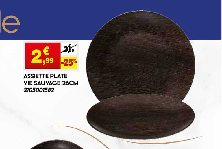 Assiette Plate Vie Sauvage 26 Cm