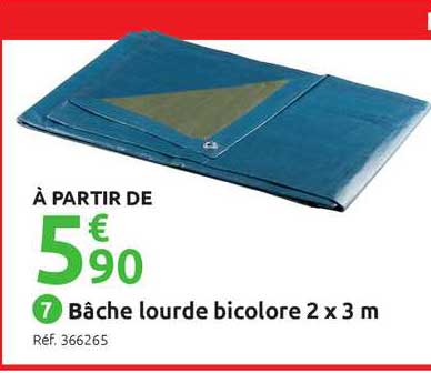 bâche lourde bicolore 2 x 3 m