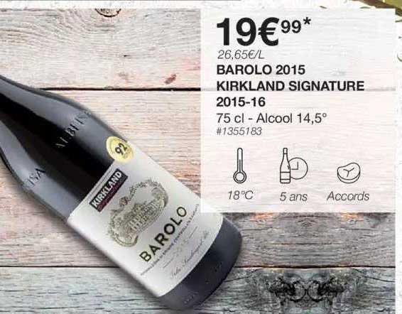 Barolo 2015 Kirkland Signature 2015-16