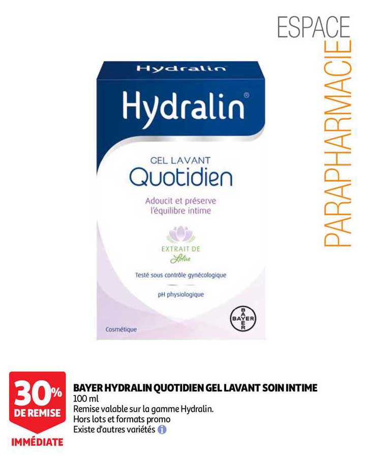 bayer hydralin quotidien gel lavant soin intime