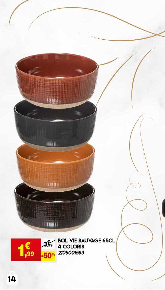 bol vie sauvage 65 cl 4 coloris
