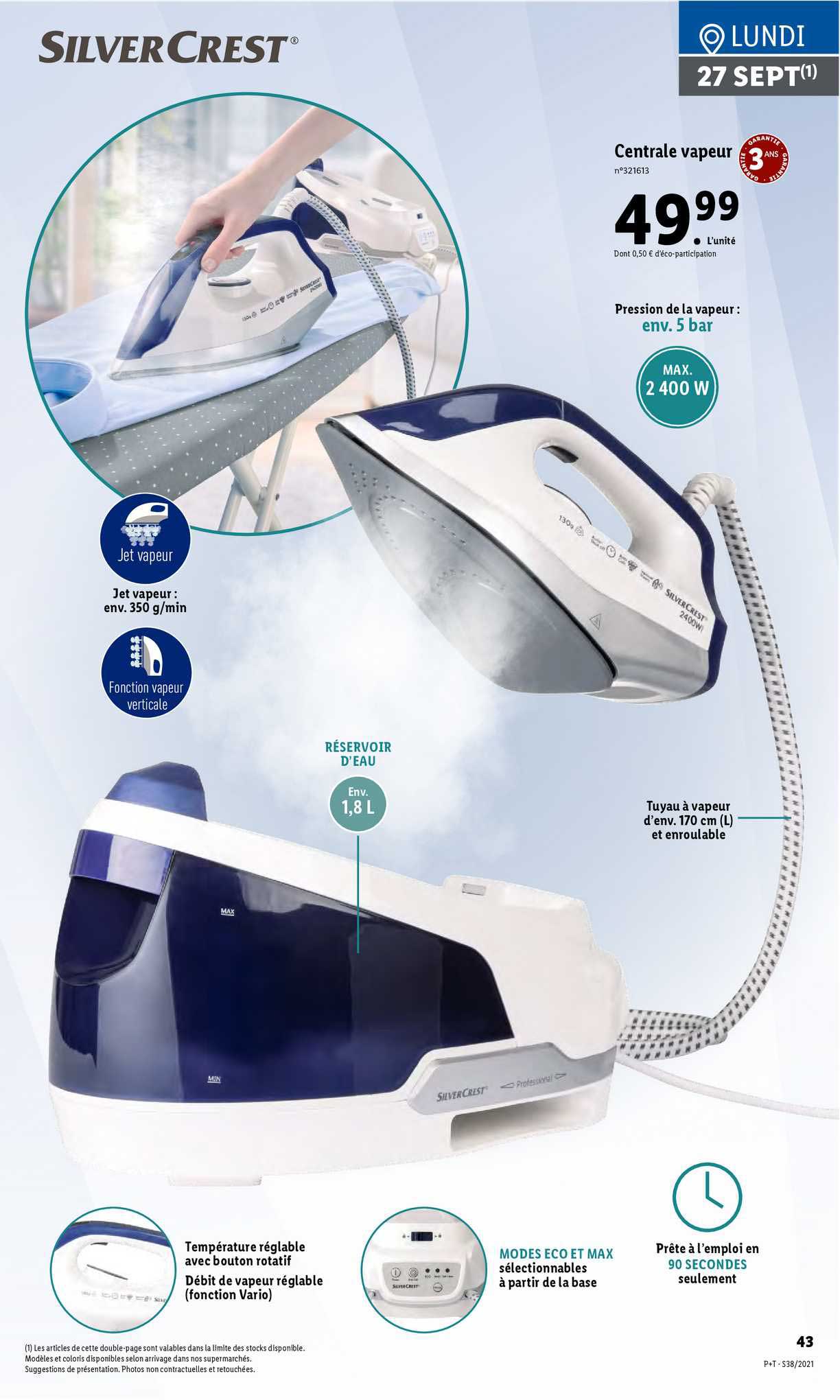 Centrale Vapeur Silver Crest