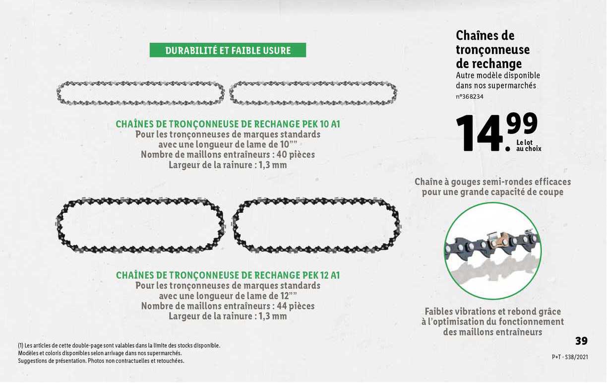 chaînes de tronçonneuse de rechange