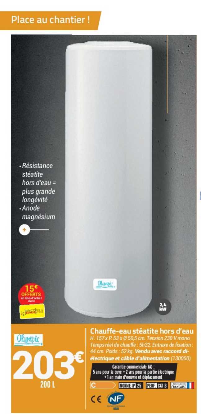 chauffe-eau stéatite hors d'eau