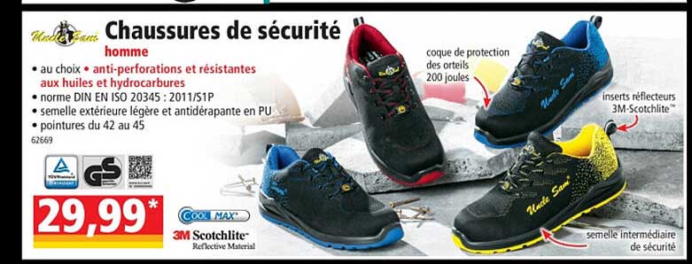chaussures de sécurité homme uncle sam