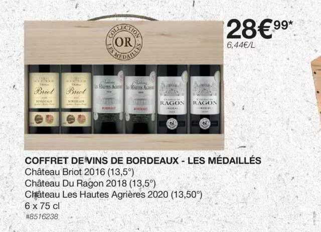 coffret de vins de bordeaux - les médaillés