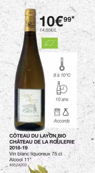 côteau du layon bio château de la roulerie 2018-19