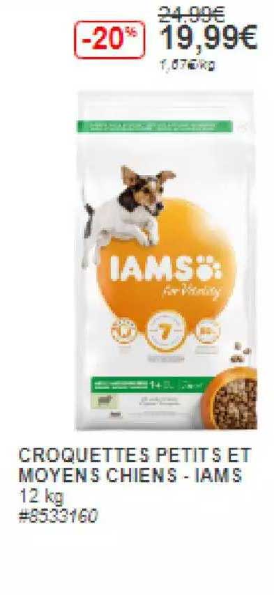 croquettes petits et moyens chiens - iams