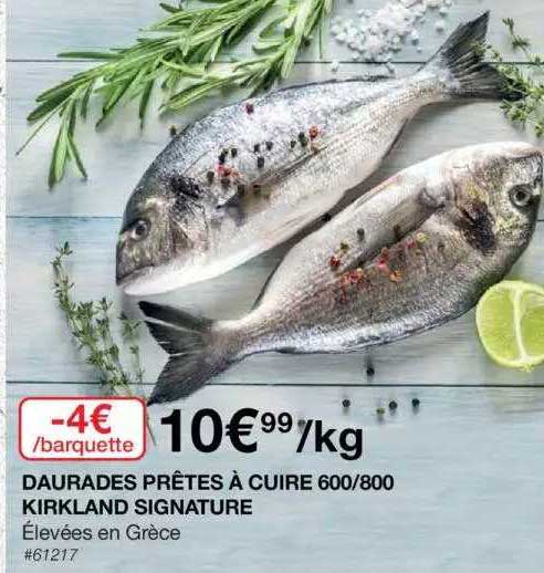 daurades prêtes à cuire 600-800 kirkland signature