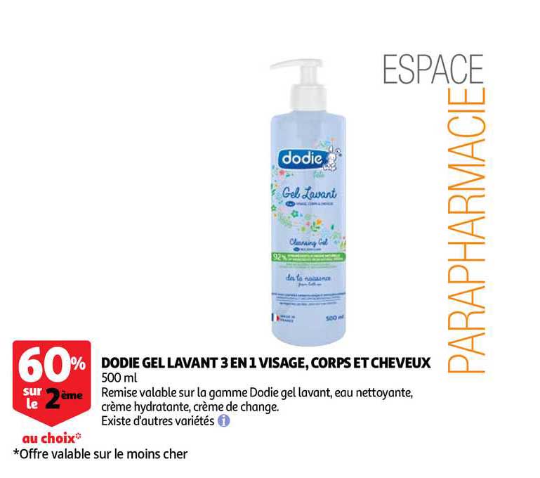 Dodie Gel Lavant 3 En 1 Visage, Corps Et Cheveux
