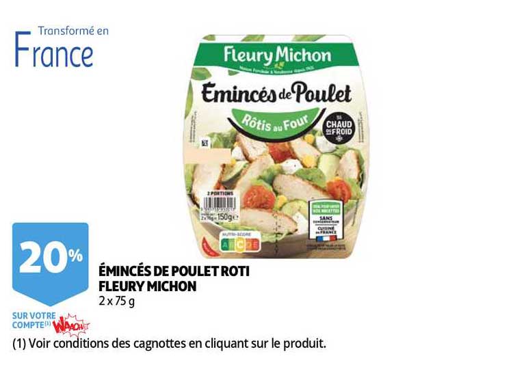 émincés de poulet rôti fleury michon