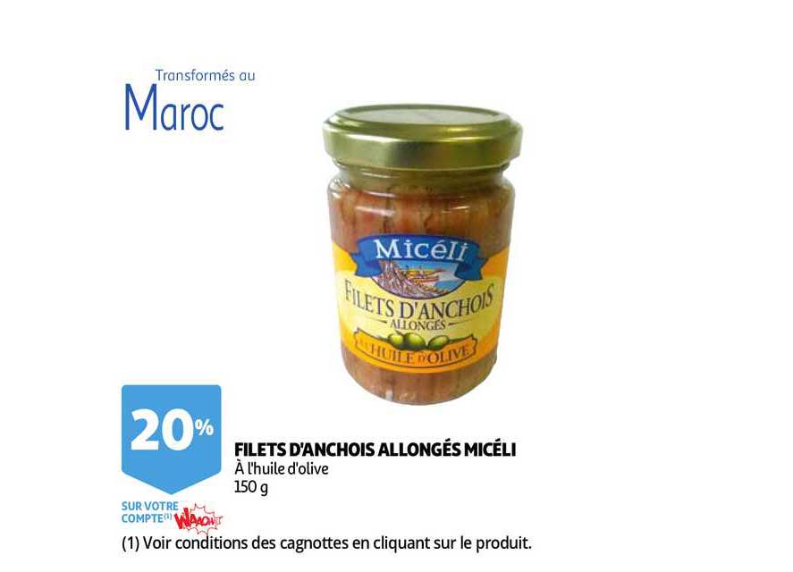 filets d'anchois allongés micéli