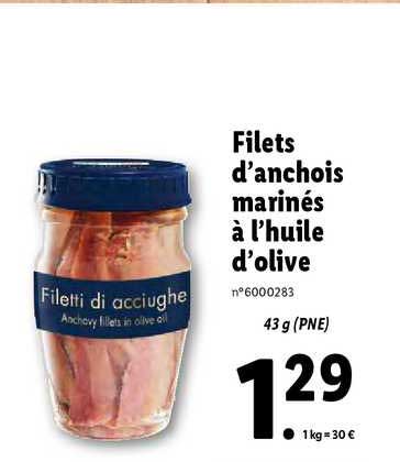 filets d'anchois marinés à l'huile d'olive