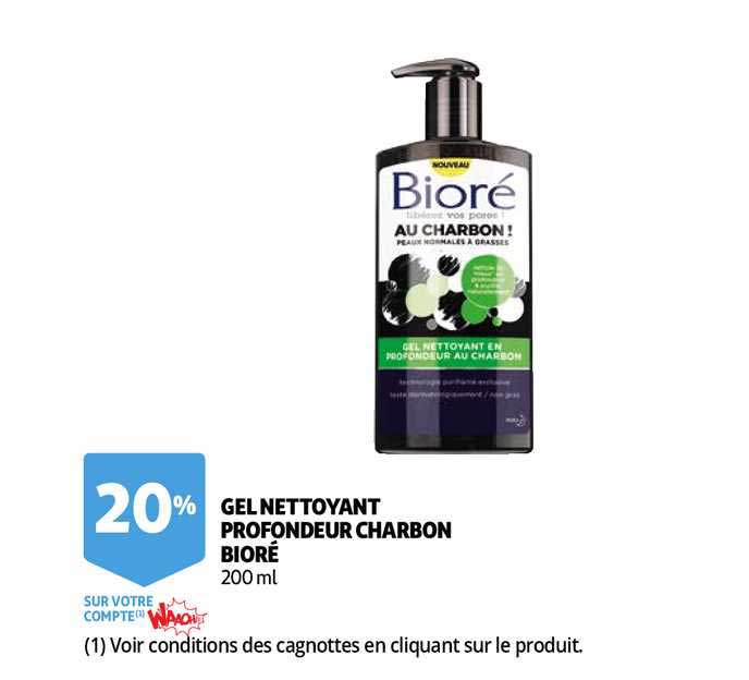 gel nettoyant profondeur charbon bioré