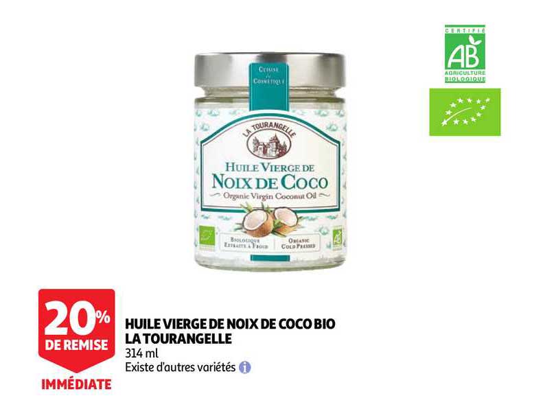 huile vierge de noix de coco bio la tourangelle