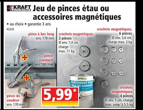 Jeu De Pinces étau Ou Accessoires Magnétiques Kraft