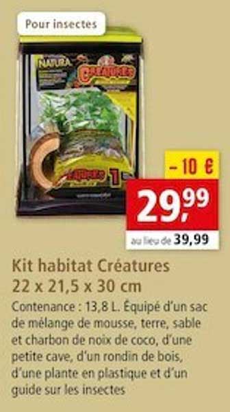 kit habitat créatures 22 x 21,5 x 30 cm