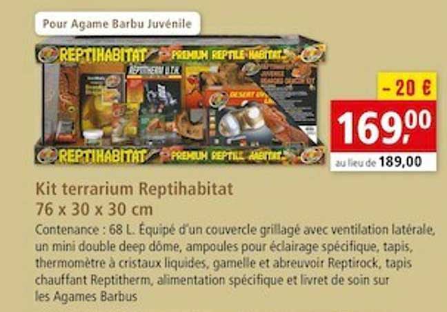 kit terrarium reptihabitat 76 x 30 x 30 cm